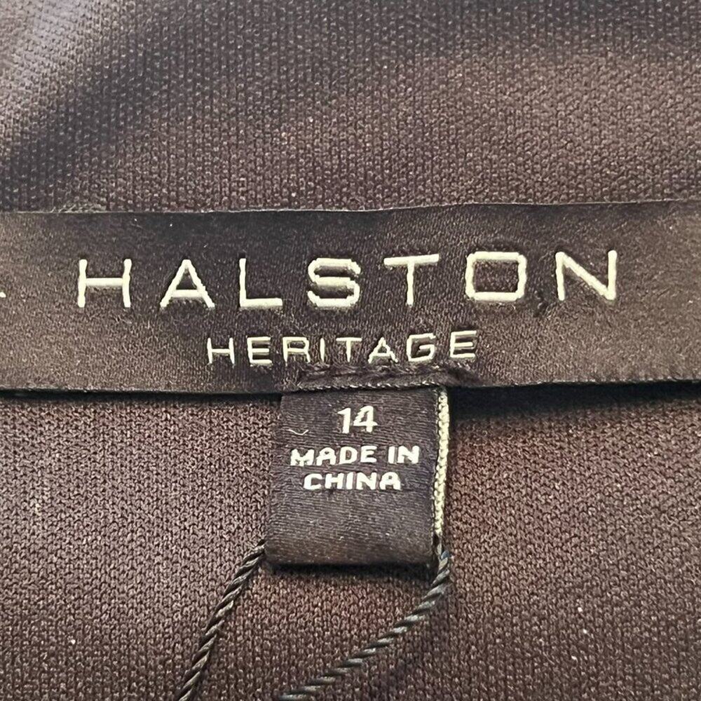 Halston Heritage Black V-Neck Prom Gown with Silver Waist Detail - Picture 13 of 13